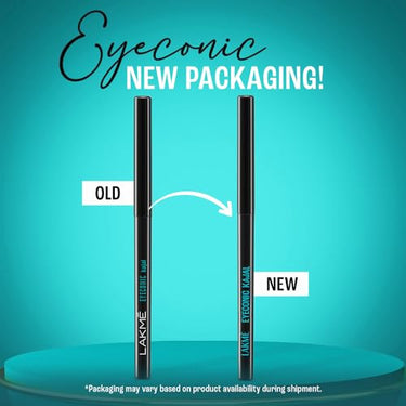 Lakme Eyeconic Black Kajal, Matte Kohl Liner in a Twist Up Pencil - Waterproof, Smudge Proof & Long Lasting Eye Makeup, 0.35 g